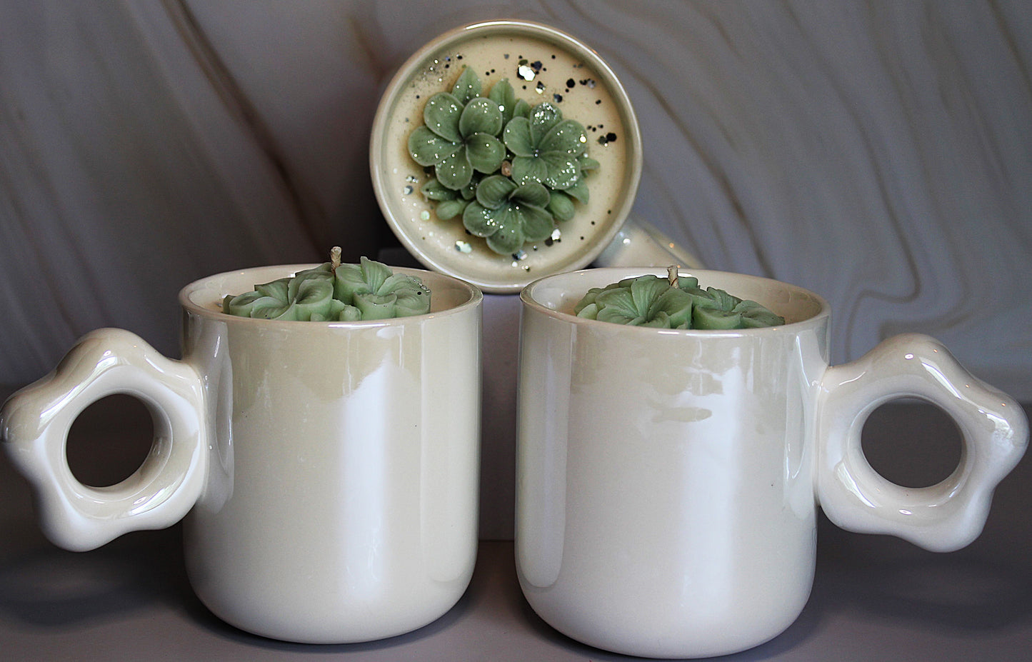 Flower in a mug candle